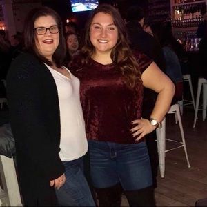 Red velvet short sleeved top